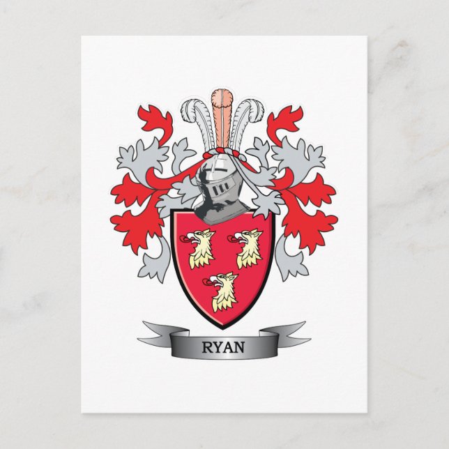 Cartão Postal Ryan Coat of Arms (Frente)