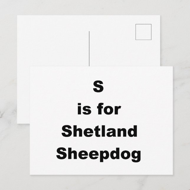 Cartão Postal S É Para Shetland Sheepdog (Frente/Verso)