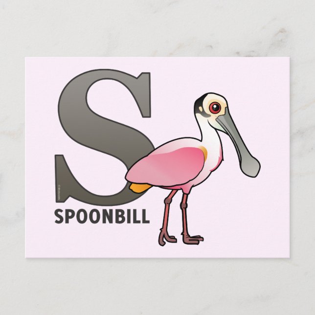 Cartão Postal S é para Spoonbill (Frente)