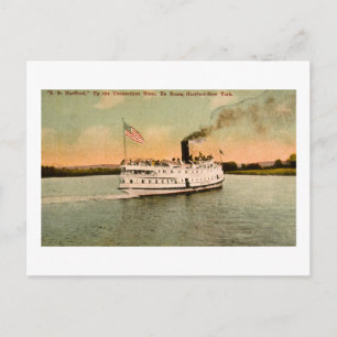 Cartão Postal S.S. Hartford ao alto do rio Connecticut