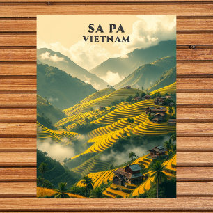Cartão Postal Sa Pa Vietnam Viagem de Arroz Terráqueos Montanha