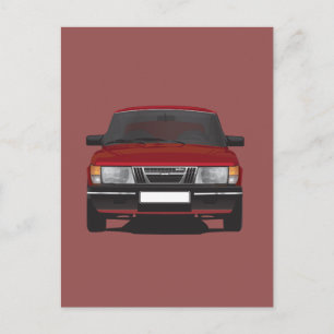 Cartão Postal Saab 900 turbo (vermelho)