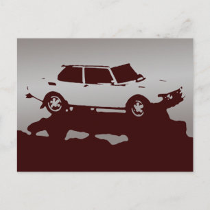 Cartão Postal Saab 99 Cartão-postal Turbo - Prata no escuro