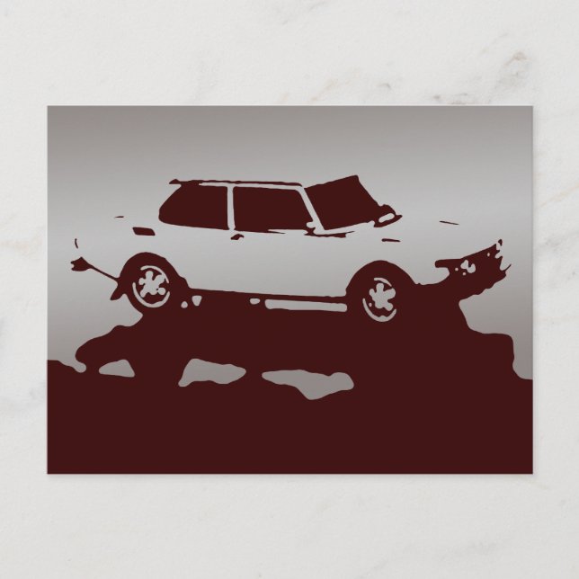 Cartão Postal Saab 99 Cartão-postal Turbo - Prata no escuro (Frente)