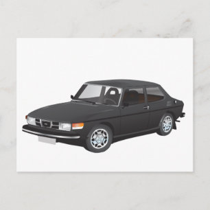 Cartão Postal Saab 99 preto