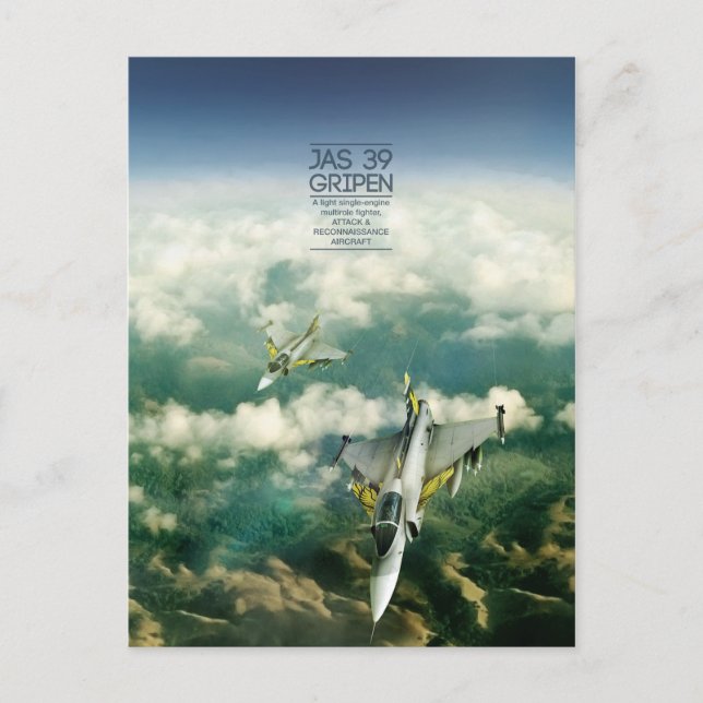 Cartão postal Saab JAS 39 Gripen (Frente)