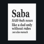 Cartão Postal Saba Hebrew Vovô Definição Judaica Hanukkah Gif<br><div class="desc">Saba Funny Hanukkah - Camisa de Definição</div>