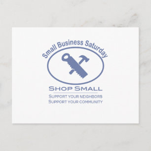 Cartão Postal Sábado para pequenas empresas - Azul para hardwar