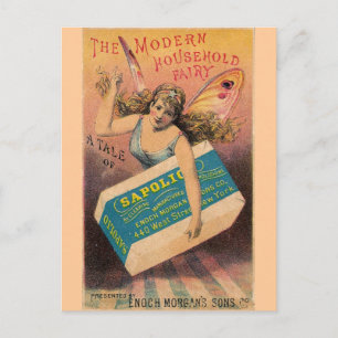 Cartão Postal Sabão De Vintagem E Fada