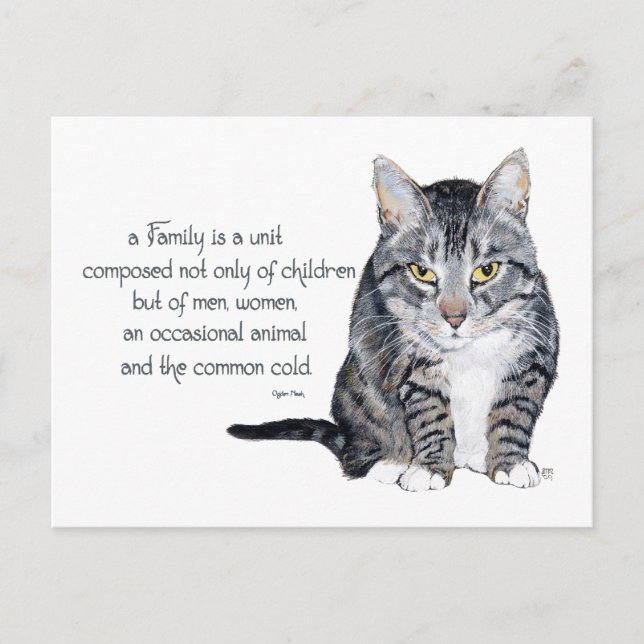 Cartão Postal Sabedoria Felina - Dinâmicas Familiares (Frente)