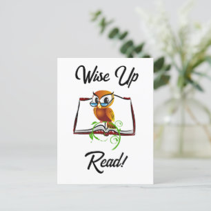 Cartão Postal Sábio e Leia Cartografia da Book Owl Engraçado Kid