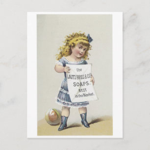 Cartão Postal Sabonetes Lautz Bros - Menina Loira