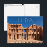 Cartão Postal Sabratha, Libya Travel Postcard<br><div class="desc">Send this beautiful postcard to your loved ones featuring the towering,  sun-drenched facade of the Roman Theater at the UNESCO site of Sabratha.</div>