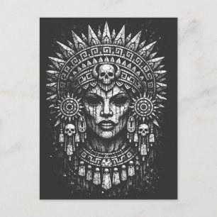Cartão Postal Sacerdotisa Coroada com Caveira — por BurnsInHell