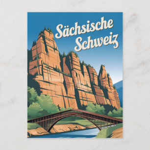Cartão Postal Sächsische Schweiz Saxon Suiça Alemanha