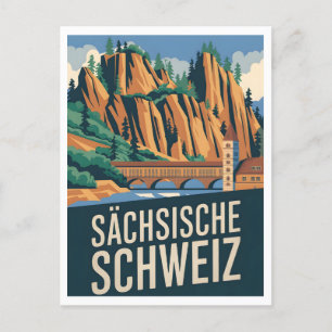 Cartão Postal Sächsische Schweiz Saxon Suiça vintage