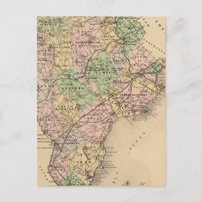 Cartão Postal Saco, Biddeford (Frente)