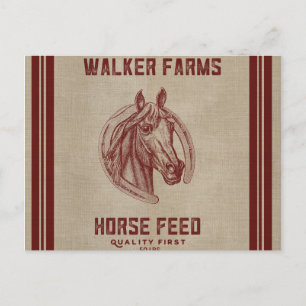 Cartão Postal Saco de Alimentação Cavalo do Walker Fazenda