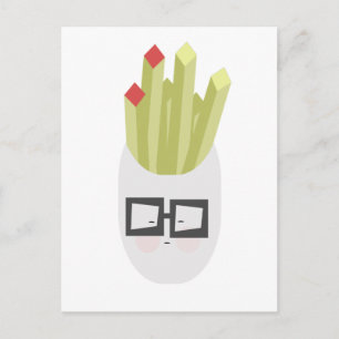 Cartão Postal Saco de Batatas Fritas Desenho Animado Fofo