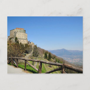 Cartão Postal Sacra di San Michele conhecida desde o século 12