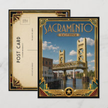 Sacramento Califórnia Arte Deco Vintage Idade Dour