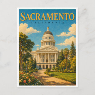 Cartão Postal Sacramento Califórnia Cúpula do Capitólio GeoSaga