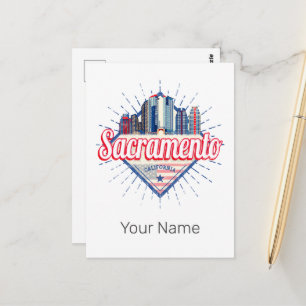 Cartão Postal Sacramento California EUA Skyline EUA