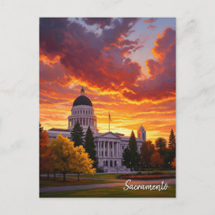 Cartão Postal Sacramento California State Capitólio Sunset