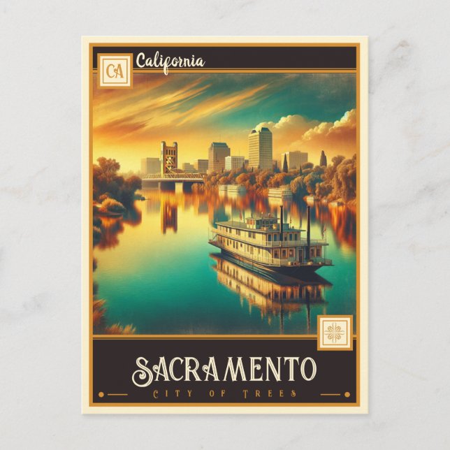 Cartão Postal Sacramento, Califórnia | Vintage (Frente)