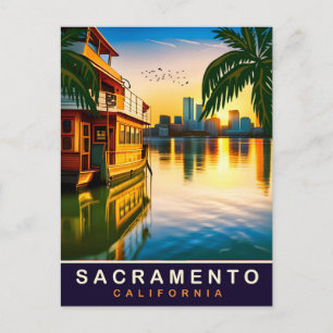 Cartão Postal Sacramento, Califórnia, Waterfront, Viagem