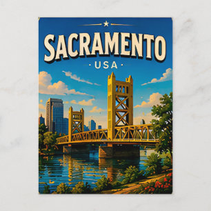 Cartão Postal Sacramento Tower Bridge Viagem Lembrança