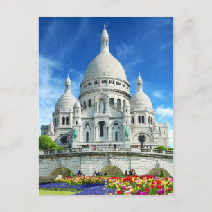 Cartão Postal Sacre Coeur de Verão Montmartre Paris França