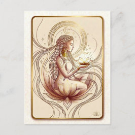 Cartão Postal Sacred Lotus Goddess Spiritual 