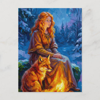 Cartão Postal Sacred Nature: Celtic Goddess Brigid Art on Canvas