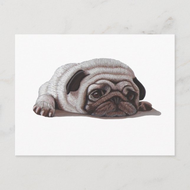 Cartão Postal Sad Pug (Frente)