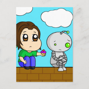 Cartão Postal Sad Robot