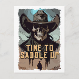Cartão Postal Saddle Cowboy Dizendo Arte Selvagem da Ilustração