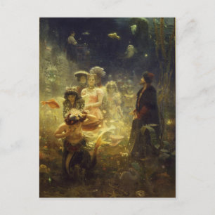 Cartão Postal Sadko no Reino Submarino Ilya Repin Mermaid