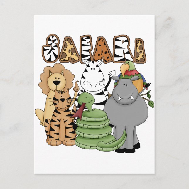 Cartão Postal Safari animal (Frente)