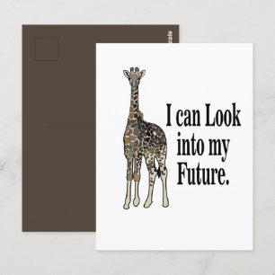 Cartão Postal Safari de Girafa Animal Aniversário Divertido