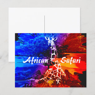 Cartão Postal Safari Giraffe Dream