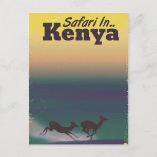 Cartão Postal Safari no Quênia, poster de férias