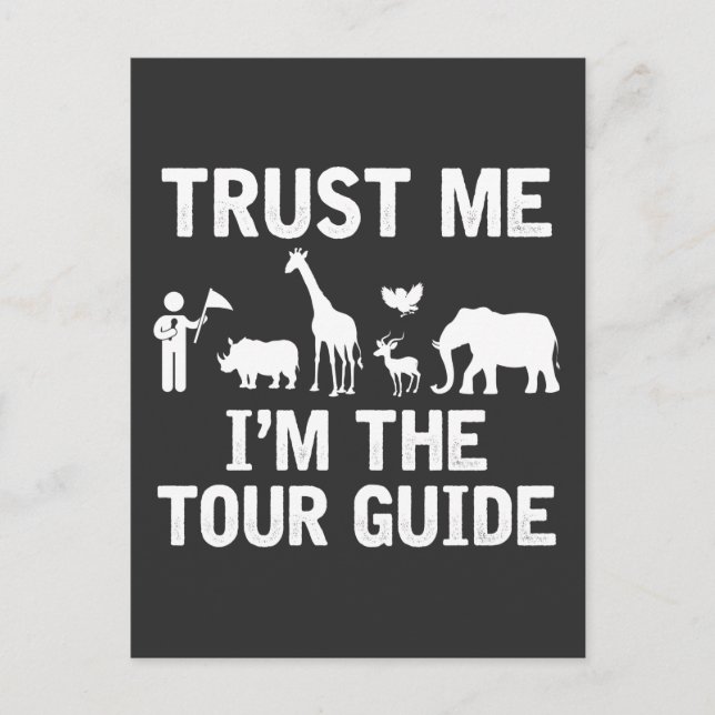 Cartão Postal Safari Tour Guide Zoo Férias Animais Selvagem (Frente)