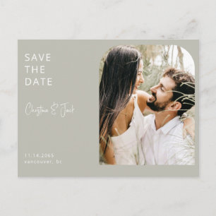 Cartão Postal Sage Foto Moderno Arco Casamento Salve o Data