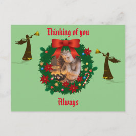 Cartão Postal Sage -Pensando em você -sempre Anjo de Natal