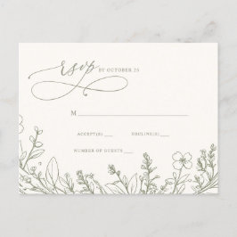 Cartão Postal Sage Wildflower Woodland Garden Floral RSVP
