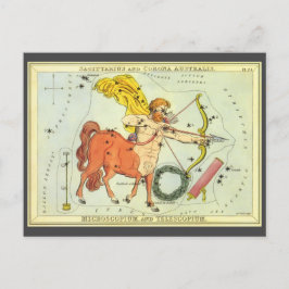 Cartão Postal Sagitário, Constelação Vintage Espelho de Urânia