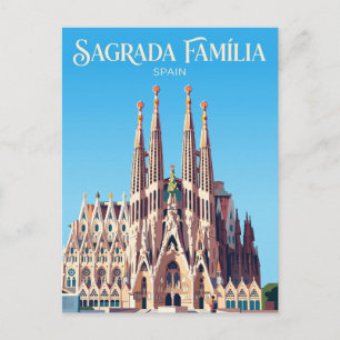 Cartão Postal Sagrada Família Espanha