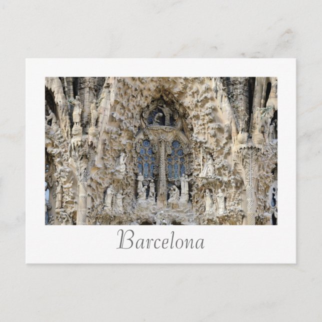 Cartão Postal Sagrada Família. fachada da natividade. (Frente)
