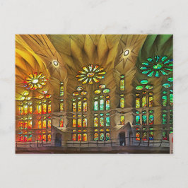 Cartão Postal Sagrada Família. Interior. Ver 19.